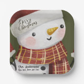 Assiettes En Carton Joli Noël Snowman (Recto)