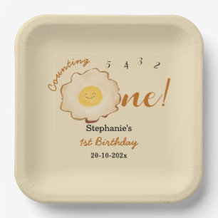 Assiettes En Carton Joli œuf frit pour 1er anniversaire