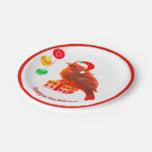 Assiettes En Carton Joli oiseau de Noël (Angle)