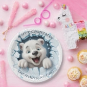 Assiettes En Carton Joli Ours Polaire Noël 3D (Fête)
