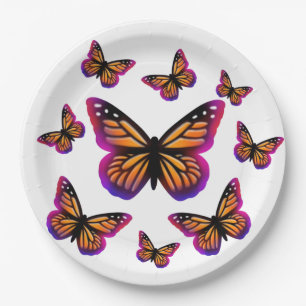 Assiettes En Carton Joli papillon aquarelle élégant