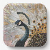 Assiettes En Carton Joli Peacock Gold Noël (Recto)