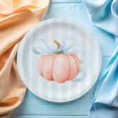 Assiettes En Carton Joli petit Citrouille Baby shower bleu bouc