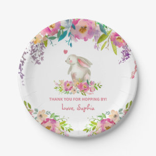 Assiettes En Carton Joli Petit Lapin Pink Floral Girl Anniversaire