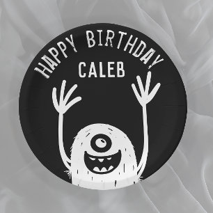 Assiettes En Carton Joli Petit Monster Personnalisé Garçons Anniversai