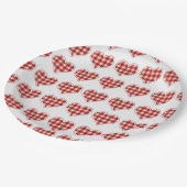 Assiettes En Carton Joli Plaid Red Hearts Dotty Motif (Angle)