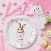 Assiettes En Carton Joli Plante de lapin d'anniversaire Pot & Fleurs (Fête)