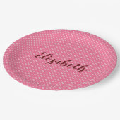 Assiettes En Carton Joli pois rose (Angle)