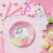 Assiettes En Carton Joli Rainbow Hair Unicorn (Fête)