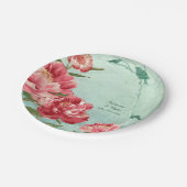 Assiettes En Carton Joli Réception Fleur Rétro Dinnerware Peony (Angle)