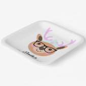 Assiettes En Carton Joli Reindeer Noël Casquette Écharpe lunettes (Angulaire)