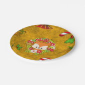 Assiettes En Carton Joli renard de Noël (Angle)