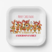 Assiettes En Carton Joli Renne De Noël Qui Chante (Recto)