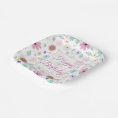 Assiettes En Carton Joli rose Fleurs Super Design rétro (Angulaire)