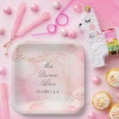 Assiettes En Carton Joli rose + Or Quinceañera Mis Quince Años (Fête)
