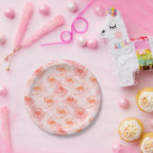 Assiettes En Carton Joli Roses d'aquarelle rose (Fête)