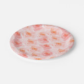 Assiettes En Carton Joli Roses d'aquarelle rose (Angle)