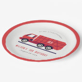 Assiettes En Carton Joli Rouge Garbage Truck Enfants N'importe quel âg (Angle)