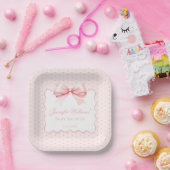 Assiettes En Carton Joli ruban à arc rose bohème bébé fille douche (Fête)