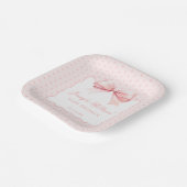 Assiettes En Carton Joli ruban à arc rose bohème bébé fille douche (Angulaire)