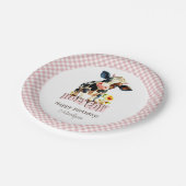 Assiettes En Carton Joli Saint Vache rose Anniversaire (Angle)