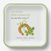 Assiettes En Carton Joli Shamrock  St Patrick's Day Baby shower (Recto)