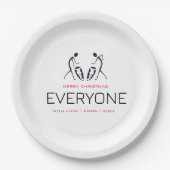 Assiettes En Carton Joli, Silhouette Cocotiers Motif Noël (Devant)