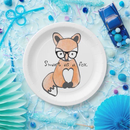 Assiettes En Carton Joli Smart Fox (Fête)