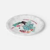 Assiettes En Carton Joli Snowman Noël Plaques papier de fête (Angle)