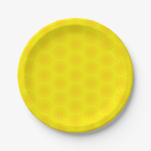 Assiettes En Carton Joli soleil jaune motif heureux fun lumineux moder (Devant)