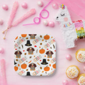 Assiettes En Carton Joli Thanksgiving Motif Gobble Remercier (Fête)