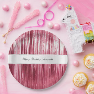 Assiettes En Carton Joli Tinsel De Glam Rose