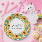 Assiettes En Carton Joli tournesol Jaune & Vert Motif Anniversaire (Fête)