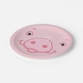 Assiettes En Carton Joli visage de cochon rose (Angle)