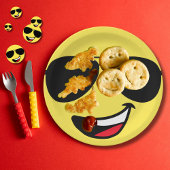 Assiettes En Carton Joli Visage et lunettes d'aviateur, Amusant