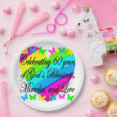 ASSIETTES EN CARTON JOLIE 60E ANNIVERSAIRE DONS DE PAIX (Fête)