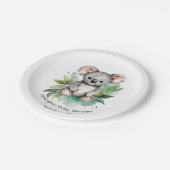 Assiettes En Carton Jolie aquarelle Baby shower Koala bébé (Angle)