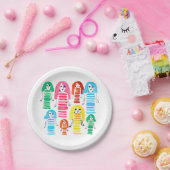 Assiettes En Carton Jolie aquarelle filles fun funky (Fête)