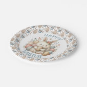 Assiettes En Carton Jolie aquarelle Lapin Pâques (Angle)