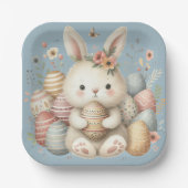 Assiettes En Carton Jolie aquarelle Lapin Pâques (Recto)