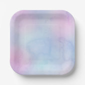 Assiettes En Carton Jolie Aquarelle Pastel Anniversaire violet (Recto)