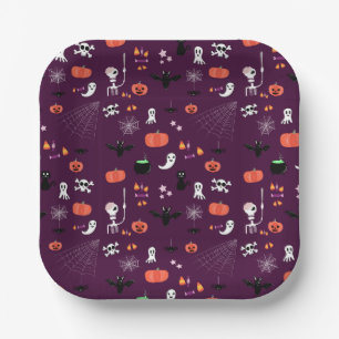 Assiettes En Carton Jolie Art Halloween Effrayant