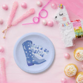 Assiettes En Carton Jolie Botte de Cowgirl Bleue (Fête)