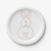 Assiettes En Carton Jolie broderie style lapin lapin lapin (Devant)