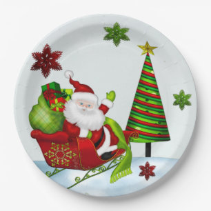 Assiettes En Carton Jolie Classique Père Noël Whimsey FÊTE DE VACANCES