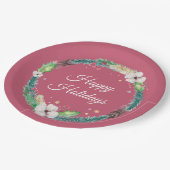 Assiettes En Carton Jolie couronne de vacances Boho (Angle)