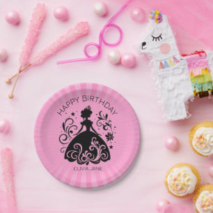 Assiettes En Carton Jolie Custom Princess fête d'anniversaire
