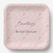 Assiettes En Carton Jolie douche de mariage perle rose tendre (Recto)