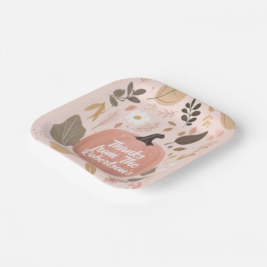 Assiettes En Carton Jolie Earty Citrouille Foliage Thanksgiving Party (Angulaire)