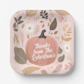 Assiettes En Carton Jolie Earty Citrouille Foliage Thanksgiving Party (Recto)